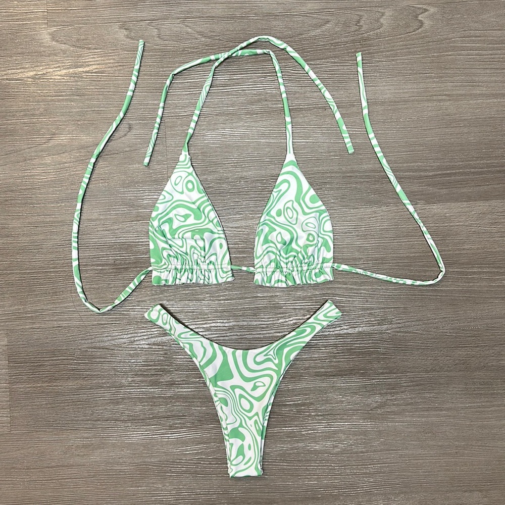 Green abstract bikini